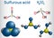 Sulfurous acid sulphurous acid, H2SO3 molecule. Structural che