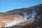 The sulfurous fumes of Owakudani  Valley.  Hakone area. Honshu. Japan