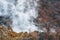 The sulfurous fumes on the slope of Owakudani  Valley.  Hakone area. Honshu. Japan