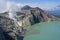 Sulphatic lake in a crater of volcano Ijen