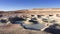 Sulphur pools in desert landscape, southern Bolivia