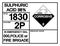 Sulphuric Acid 98% UN1830 Symbol Sign, Vector Illustration, Isolate On White Background, Label .EPS10