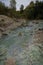 Sulphurous river at Lavino in autumn in Abruzzo in Italy