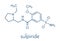 Sulpiride antipsychotic neuroleptic drug molecule. Skeletal formula.