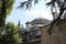 Sultan Ahmed Mosque (Blue Mosque), Istanbul, Turkey country. Trees composition.