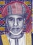 Sultan Qaboos bin Said al Said face portrait on the Oman 1 rial