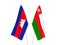 Sultanate of Oman and Kingdom of Cambodia flags