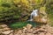 Sum waterfall in the Vintgar Canyon in Slovenia,Europe