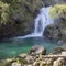 Sum waterfall in the Vintgar Canyon, Slovenia, Europe
