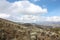 Sumapaz Paramo`s Valley with Andres Mountains, blue sky at sunset