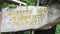 Sumela Monastery road sign, AKA Sumela Manastiri, to monastery on foot sign on a wooden plate in Trabzon, Turkey