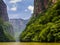 Sumidero Canyon and its lush forest from Grijalva river, Chiapas, Mexico