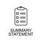 summary statement line icon. Element of human resources signs with name for mobile concept and web apps. Thin line summary