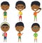 Summer African- American male characters vector illustration.