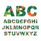 Summer alphabet, capital vector tropical letters