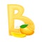 Summer Alphabetical Character with Mango Fruit as Hot Season Symbol Vector Illustration