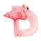 Summer Alphabetical Character with Pink Flamingo as Hot Season Symbol Vector Illustration