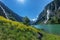 Summer alpine landscape with mountain lake. Stillup, Stillup Lake, Austria