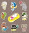 Summer animal stickers