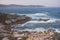 Summer Atlantic Ocean rocky coastline panorama