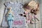 Summer attributes, Swedes and hat for little girl and doll in th