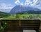 Summer austrian landscape with Grimming mountain 2.351 m an isolated peak in the Dachstein Mountains, view from small alpine