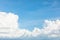 Summer background, with coppy space, fluffy cloud, on blue sky in summer day, with sunny light, blue sky with clouds, Concept of