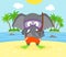 Summer background with elephant
