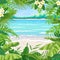 Summer Background with Tropical Frame on Sea Coast