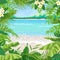 Summer Background with Tropical Frame on Seaside