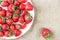 Summer banner strawberry harvest,red strawberries