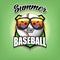 Summer baseball logo. Summer for baseball