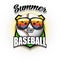 Summer baseball logo. Summer for baseball