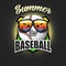 Summer baseball logo. Summer for baseball