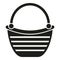 Summer basket icon simple vector. Straw bag