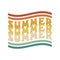 Summer beach abstract retro print. Fun happy trendy vector t-shirt or hippie tee
