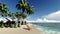 Summer beach background. Tropical island. Paradise ocean landscape.