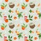 Summer beach cocktails seamless pattern