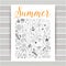 Summer beach hand drawn vector travel vacation doodle elements