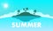 Summer beach landscape island sunny scene background