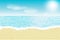 Summer beach landscape. Vector background