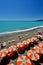 Summer beach. Lavagna. Liguria. Italy