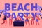 Summer Beach Party Vacation Rave Typography Banner. Tropical Club Dj Play Music for People Outdoor. Character Dance at Holiday