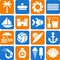 Summer and beach pictograms