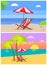 Summer Beach Rest Colorful Vector Illustration