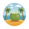 Summer and beach round symbol