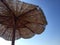 Summer beach umbrella in sunny day