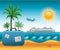 Summer beach vacation background