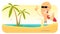 Summer Beach Vacations Banner Or Sign