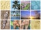 Summer beach vacations, nature travel and tourism collage